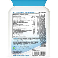 Health4All Multivitamins & Minerals One a Day 360 Tablets 100% RDA