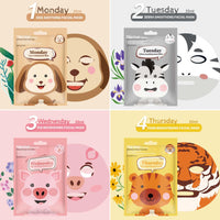 DMQ Sheet Face Masks Set, 7Pcs Face Masks Skincare, Fun Animal Printed Sheet Facial Masks, Face Mask Gift Sets for Teenage Girls Hydrating, Brightening, Soothing, Face Masks Beauty for All Skin Types