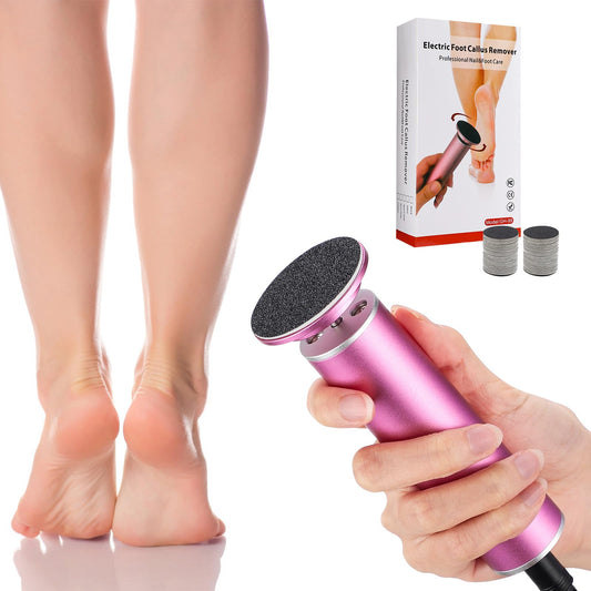 ROMYSE Electric Foot File Callus Remover, Professional Electric Foot Sander Pedicure Tools with 60 Sandpaper Discs, Hard Skin Remover for Dry Dead Skin Cracked Heels Calluses