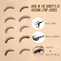 ocean pearl D Curl 45 Clusters DIY False Eyelashes Individual Reusable Soft Natural Easy Fan Russian Lashes Eyelash Extensions Clear Glue Individual Lashes 10-16mm