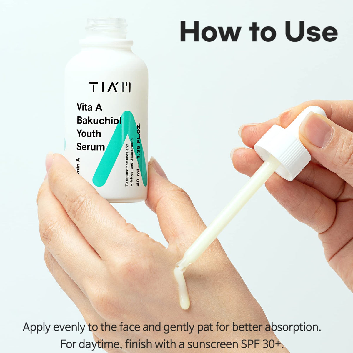 TIA'M TIAM Vita A Bakuchiol Youth Serum – Intense Firming Face Serum | Face Brightening Vitamin A Serum for Face | Fish Collagen- Infused Skin Brightening K beauty Skincare Serum (1.35 fl. oz.)