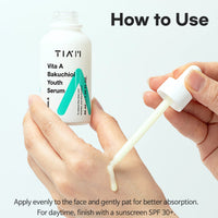 TIA'M TIAM Vita A Bakuchiol Youth Serum – Intense Firming Face Serum | Face Brightening Vitamin A Serum for Face | Fish Collagen- Infused Skin Brightening K beauty Skincare Serum (1.35 fl. oz.)