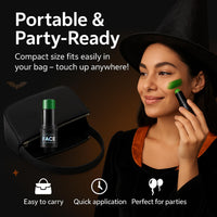 CTUBLIAUNX Green Face Paint Stick - Face & Body Paint for Halloween Cosplay Costume Party, Easy Application Green Stick for Witch Grinch Makeup