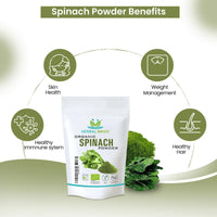 Herbal Magic's Organic Spinach Powder Green Superfood for Smoothies,Juice, Baking Free from Fillers & preservatives of&G Organic Certified (100g (Pack of 1))