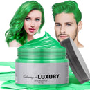 Temporary Green Hair Color Wax - Instant Styling Green Hair Dye Mud - Washable Coloured Hair Wax Pomad For Men Women - Ideal For Halloween, Cosplay, Parties,Masquerade,Nightclub (120g)