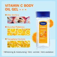 Vitamin C Body Oil with Gua Sha Tool - Essential Oils for Skin, Hydrating & Firming Moisturiser for Daily Skincare Routine, 200ml