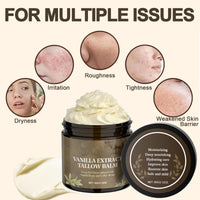 Whipped Tallow Cream - Beef Tallow Moisturiser & Tallow Balm for Dry & Sensitive Skin, 100% Grass Fed Beef Tallow for Skin Care, Enriched with Vanilla Extract, Natural Nourishing for Face & Body