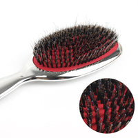 VinBee Paddle Hair Extension Brush Cushion Hair Brush Detangler Dual Bristle Design Soft Boar Bristle Nylon Brush Anti-static Comb Beauty Works Silver