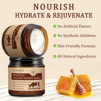 NIFEISHI Whipped Beef Tallow Skin Care, Tallow Face Cream, Grass Fed Beef Tallow and Honey Balm, Organic & Natural Moisturiser Deeply Nourish Face & Body for Women and Men, 120g/4.2 oz