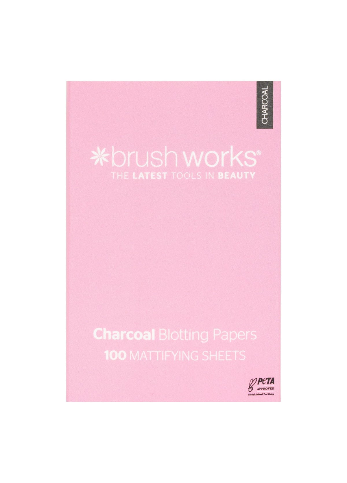 Brushworks Charcoal Blotting Papers – 100 Oil-Absorbing Mattifying Sheets for Face, On-the-Go Shine Control, Makeup-Friendly, Vegan & Cruelty-Free