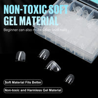 TOMICCA Square Shaped Extra Short Nail Tips - 360PCS Half Matte Soft Gel, No File Needed- Full Cover False Nails, Clear Acrylic & Strong Tips for Press On Extension - 12 Sizes