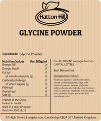 Glycine Powder 500g – Pure Amino Acid Supplement for Sleep, Muscle Recovery, and Anti-Aging – 100% Vegan, Non-GMO by Hatton Hill
