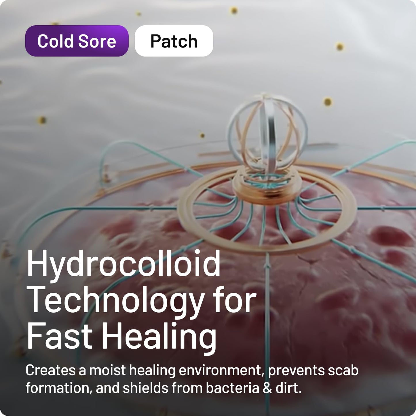 Compeed Hydrocolloid Cold Sore Treatment Patches (15 Invisible Plasters for Cold Sores) - 12 Hours Protection from Water, Bacteria & Viruses - Discreet, Easy to Apply Patches with Patch Applicator