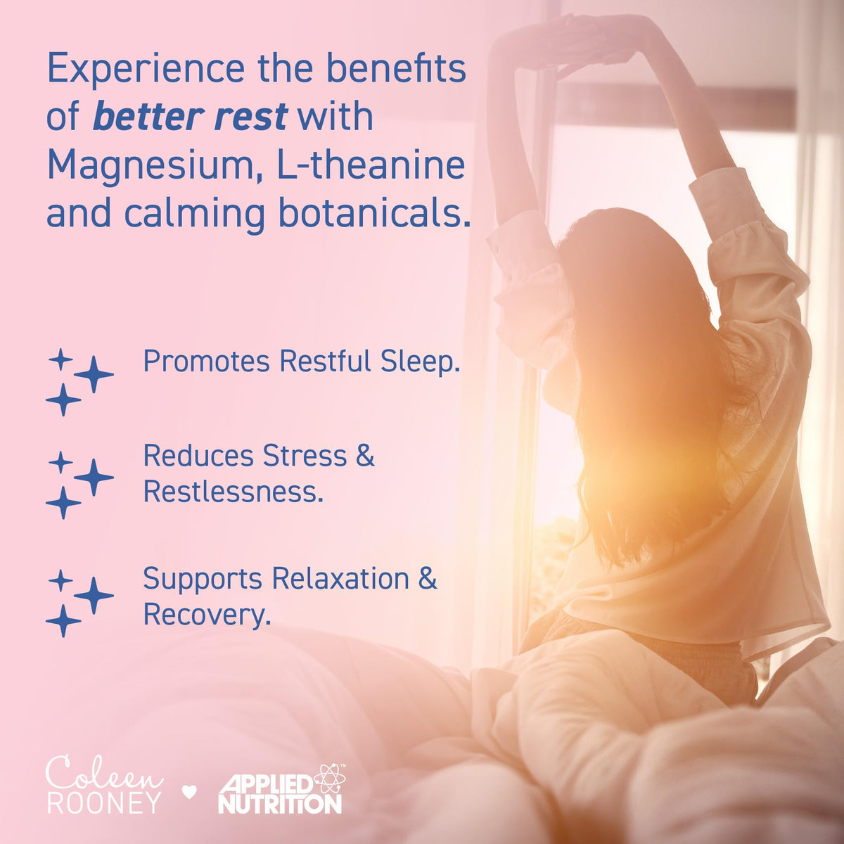 Applied Nutrition - Coleen Rooney - Sleep Powder - Magnesium & Botanicals Infused - Best Natural Sleep Support - Best Vegan Rest - Effective Stress Relief - (14 x 9g) (Raspberry, Lavender & Vanilla)