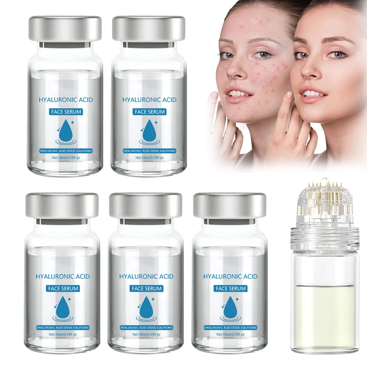 Bettinay 5PCS Micro Infusion Facial System for Lips, Serum Beauty Kit for Repair Skin Deep Nourishment All Skin Types