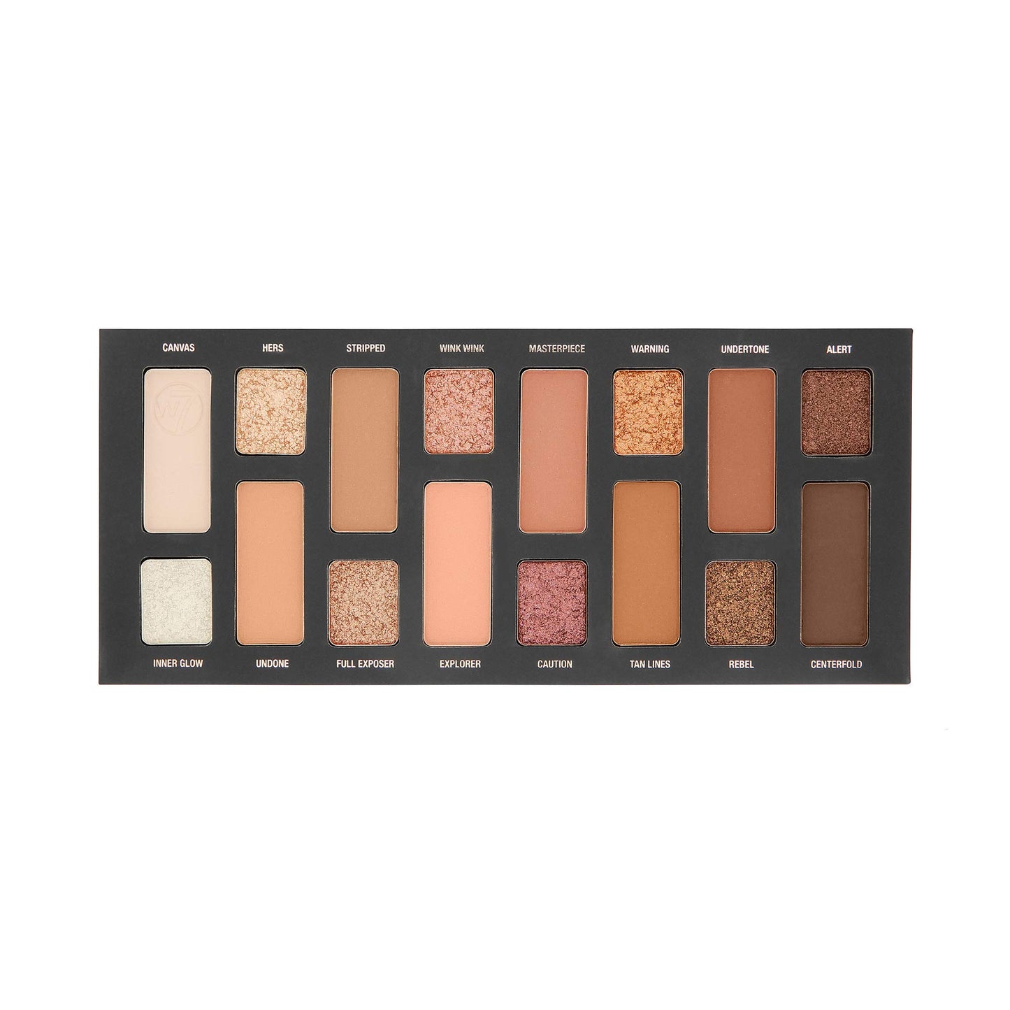 W7 Nudification Pressed Pigment Palette - 16 High Impact Nude Colors - Flawless Long-Lasting Glam Makeup
