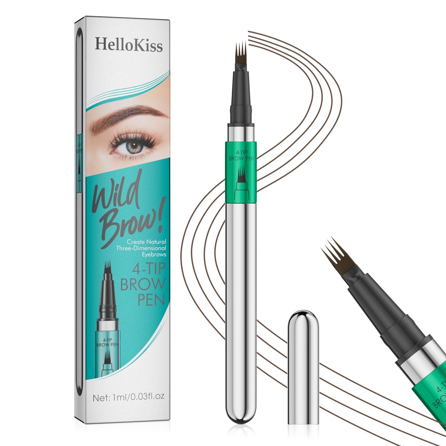 LcoLourx Magic Liquid Eyebrow Pencil,Waterproof Brow Pencil for Natural Beauty Brow,Microblading Effect & All-Day Wear,Universal Eyebrow Colours (Black)