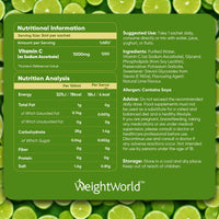 WeightWorld Liposomal Vegan Vitamin C Liquid Sachets - 1000mg Natural Lime Flavour 14 Liquid Sachets - 5ml Per Sachet (Not Vitamin C Effervescent) Sugar-Free, & High Strength - Highly Bioavailable Vitamin C
