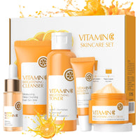 HAORQEE Skin Care Sets & Kits for Teenage Girls Gifts, Vitamin C Skincare Set Simple Beauty Pamper Anti-Ageing,Brightening,Moisturising Gift Sets for Women, Includes Cleanser-Toner-Serum-Eye Cream-Serum Cream