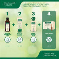GEROVITAL Gerovital Tratament Expert, Liquid Keratin, Serum Hair Care Hair Regenerating Care for Fragile, fine, devitalized Hair, 10 ampoules x 10 ml