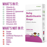 PROHEALTH ProHealth Vegan Multivitamin Drops for Infants & Kids (Age 3 Months+) | 9 Essential Vitamins with Liposomal Vitamin C, Mango Flavour | Sugar-Free, Non-GMO, Gluten-Free, Made in UK (55 Days Supply)