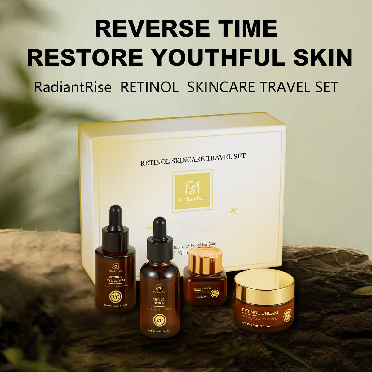 OKADY O'KADY Retinol Skincare Set,Anti Aging Skincare Routine Kit with Retinol Facial Essence, Eye Essence, Face Cream,Eye Cream,Facial Kit for Glowing Skin for Women with Valentine,Birthday,Halloween