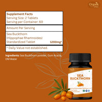 ORGANIC SPREE Sea Buckthorn 120 Tablets - Omega 7, Skin & Immune Support* - 120tab