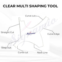 SIGNAMIO All in 1 Multi Purpose Transparent Beard Shaper tool Kit for Men | Beard Shaping Stencil Comb for men styling shave for neck line guide - Grooming kit