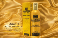 FIRST LADY GLUTAWHITE First Lady Glutawhite Gold Body Oil 200ml – Brightening Body Oil with Glutathione, Licorice Root & Vitamin E, Hydrating Skin Oil with Papaya, Carrot, Goat Milk & Bearberry