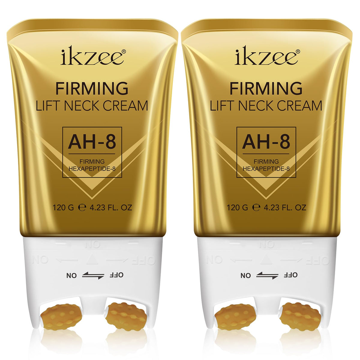 YUEPLATTNMAY 2 Pack AH-8 Firming Neck Cream, Neck Creams for Tightening and Firming with Double Massage Rollers - Reduces Wrinkles Fine Lines And Double Chin, Moisturizes & Tightens Skin, Improves Elasticity, 120g