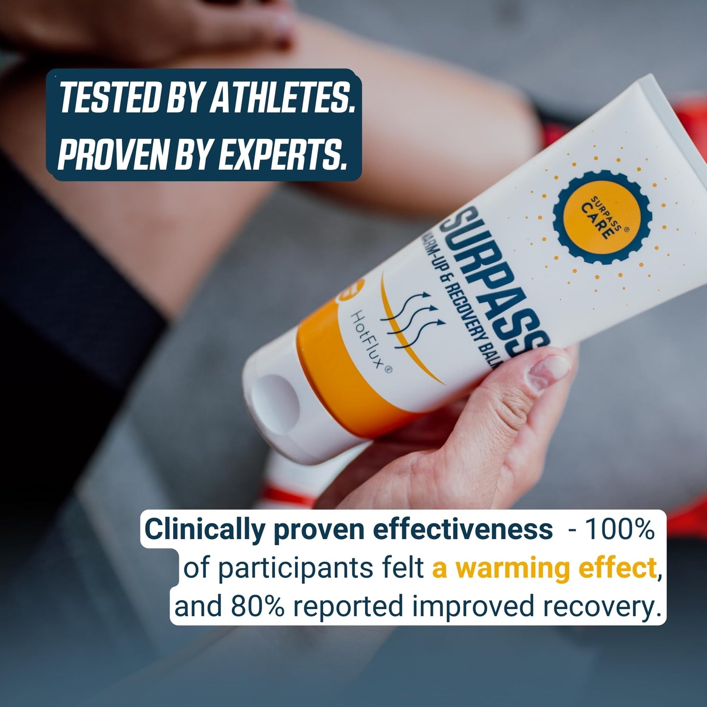 Surpass-Care SURPASS Warm up & Recovery Balm 200 ml - HotFlux Muscle & Joints Relief Rub - Innovative Body Warming - After Sport Recovery Support - Feet, Neck & Shoulders, Lower Back, Knees - No Irritation