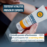 Surpass-Care SURPASS Warm up & Recovery Balm 200 ml - HotFlux Muscle & Joints Relief Rub - Innovative Body Warming - After Sport Recovery Support - Feet, Neck & Shoulders, Lower Back, Knees - No Irritation