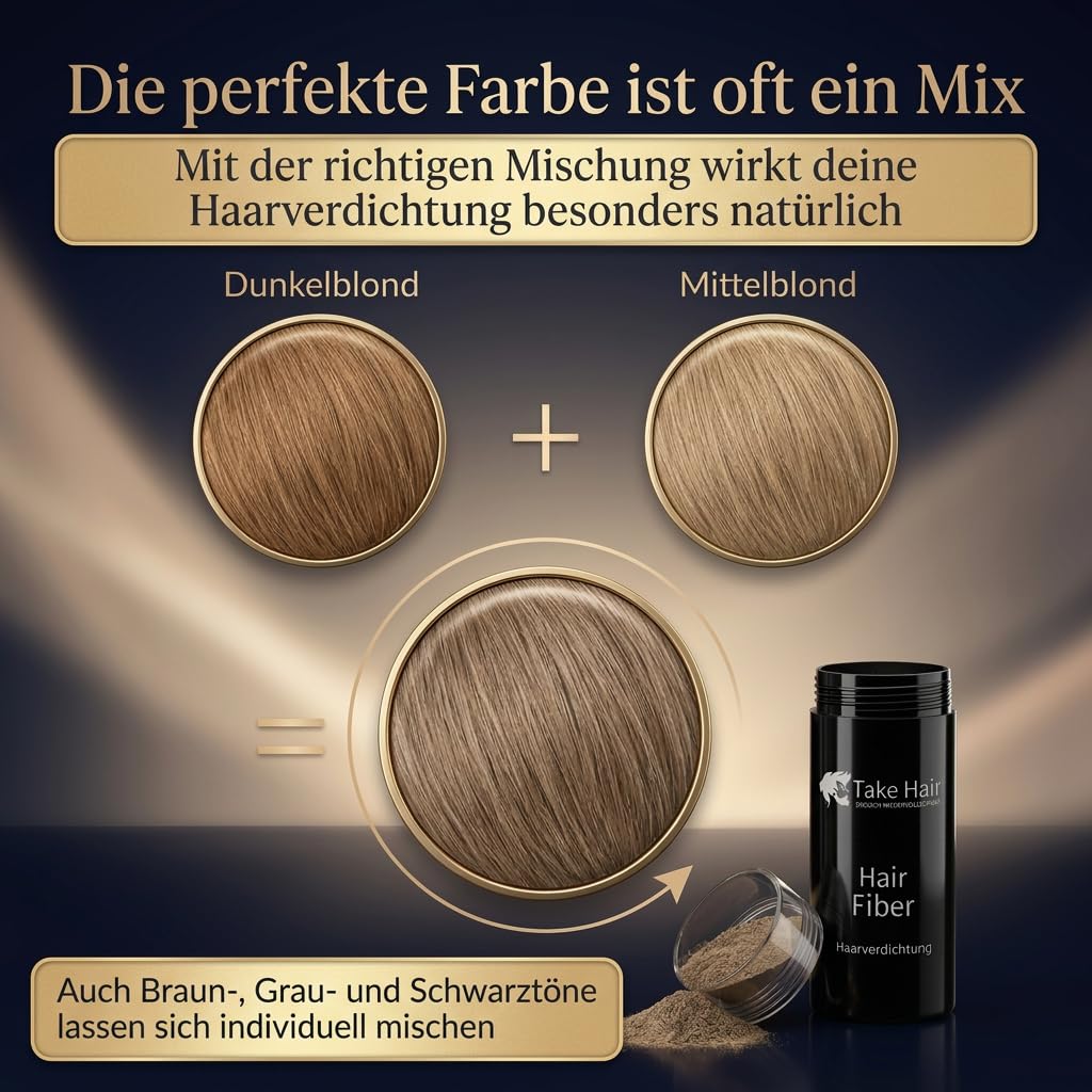 Take Hair ENDLICH WIEDER VOLLES HAAR Take Hair Scattered Hair for Men I Holds in Rain and Wind I 25 g Pouring Hair for Hair Thickening I Hair Fibres I Hair Powder I Scattered Hair Men for Hair Loss I Hair Powder (Scattered Hair Grey)