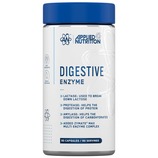 Applied Nutrition Digestive Enzyme - Vegan Digestive Enzymes Capsules, with Lactase, Protease, Amylase, Aids Digestion of Carbohydrates, Lactose, Proteins, Fats, for Flatulence Control (60 Servings)