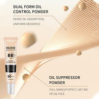 LYNTYAOU BB Cream Foundation, Even Skin Tone Color Correcting Cream Moisturizing Concealer Makeup Base, Lightweight Foundation Anti-Redness Silky Smoothing Foundation (Natural)