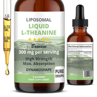 baanaas For Babies to Nanas LIPOSOMAL Liquid L-Theanine Drops for Stress Relief, Relaxation, Focus Without Drowsiness with MAX Absorption, 350mg per Serving