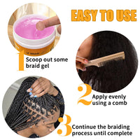 WOZUTUNT 16 OZ Large Capacity Family Pack Smoothing Braiding Gel for Twist, Locs, Braids, Edge Control, Cornrows - Strong Hold, No Flake, Tames Frizz, No Alcohol, Easy to Use Twist and Lock Gel