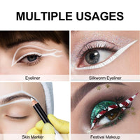 12PCS Erinde White Eyeliner Pencil, Soft Highlighter Gel Eyeliner Pencil