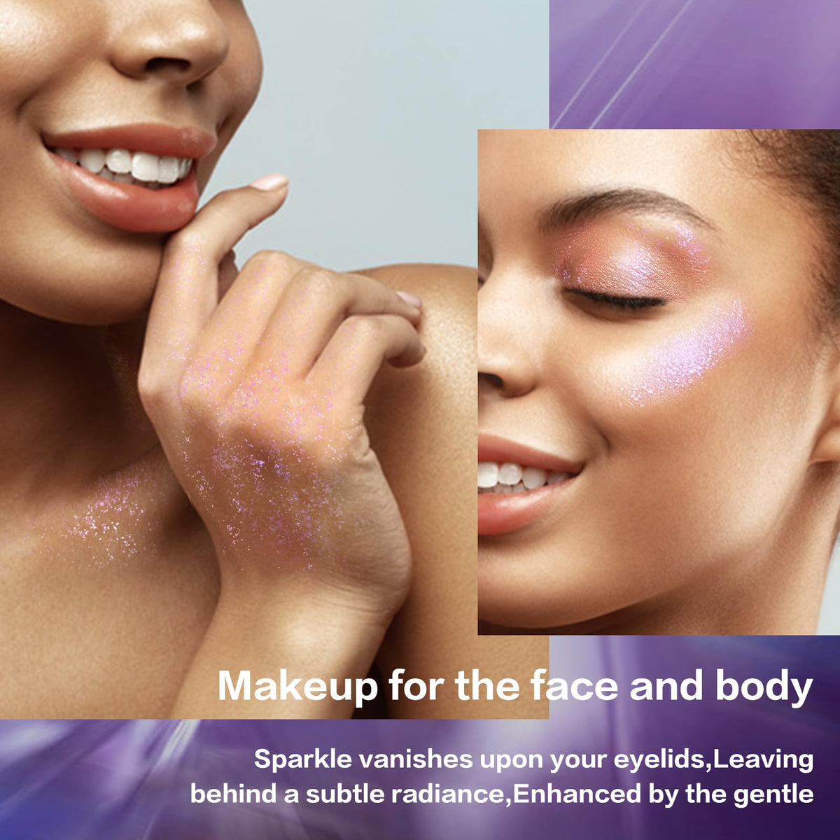 LANGMANNI Holographic Body Glitter Gel for Body, Face, Hair and Lip.Color Changing Glitter Gel Under Light. Vegan & Cruelty Free-1.35 oz (6# Dreamy Galaxy)