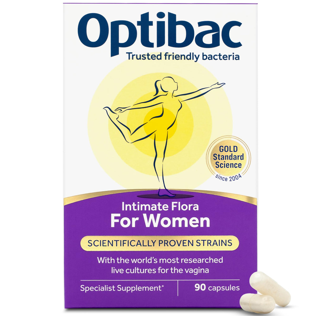 OptiBac Optibac Probiotics for Women - Vaginal Probiotics - Most Researched Strains for Intimate Flora - Lactobacillus Reuteri RC-14 & Lactobacillus Rhamnosus GR-1-90 Vegan Capsules