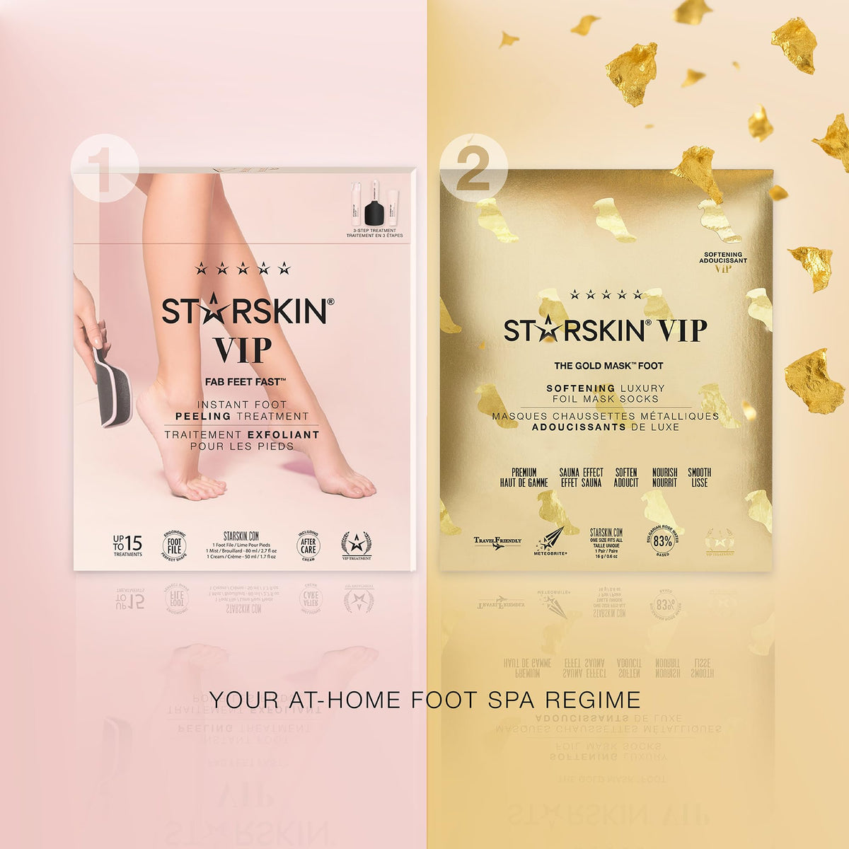 STARSKIN VIP Gold Mask Foot 1x16g, Softening Foot Mask for all Skin Types, Korean Skin Care, Hydrating and Moisturizing with Shea Butter and Rose Oil, K Beauty Skincare