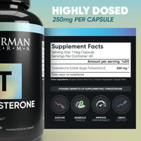 German Pharma Turkesterone | Ajuga Turkestanica 250mg Dose | 60 Vegetable Capsules, 2 Per Day | Increase Strength + Build Lean Muscle | 100% Vegan |