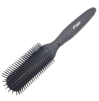 Flair Brush Flair Firm Bristle 9 Row Round Rubber Grip Styling Brush