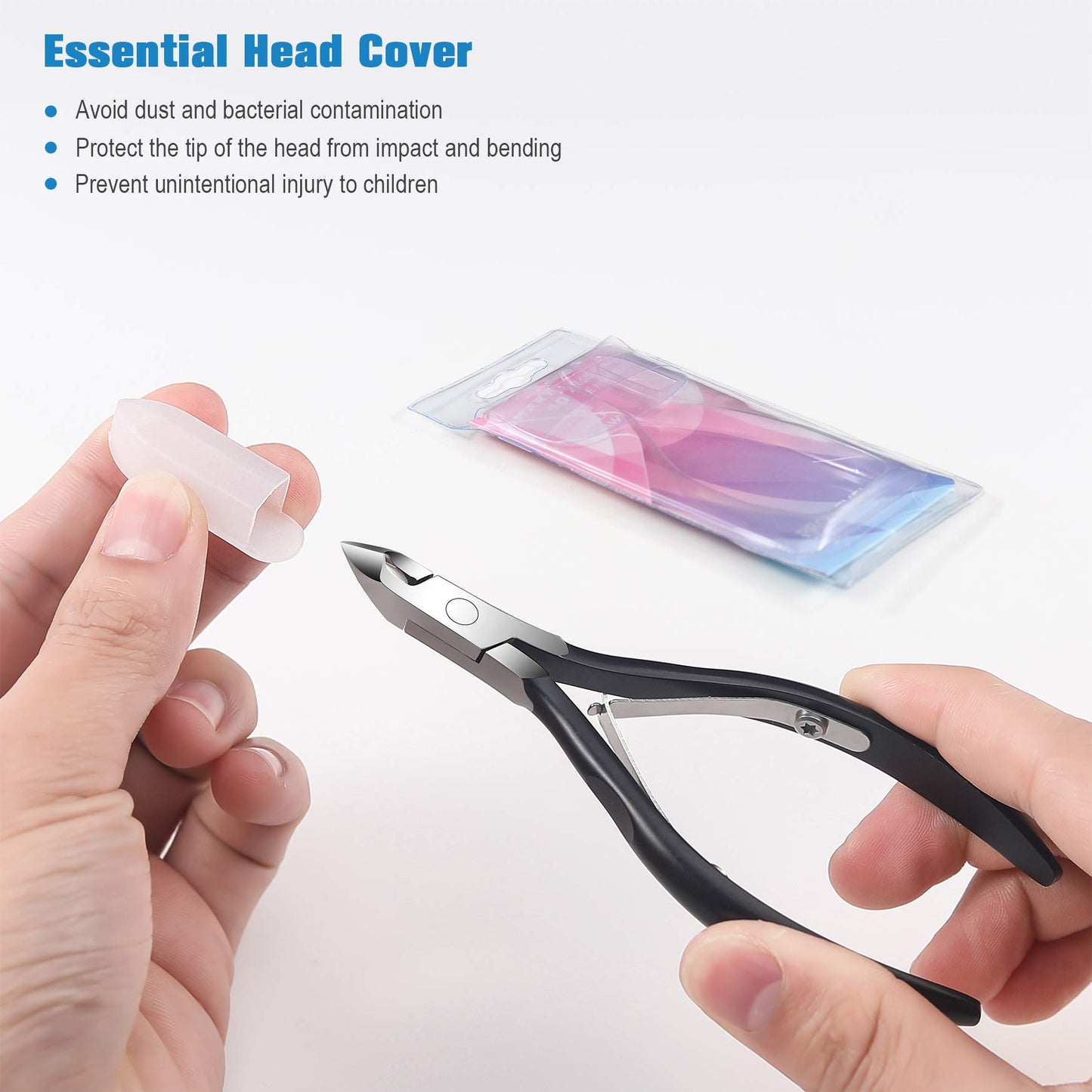 FERYES Cuticle Nippers Professional Stainless Steel Cuticle Trimmer, Extremely Sharp Cuticle Cutters Remover Scissors Pedicure Manicure Nail Matt Balck