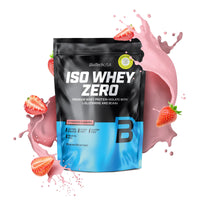 BioTechUSA Iso Whey Zero | Premium Whey Protein Isolate | Grass-Fed | Enzyme-Free | Sugar- and Gluten-Free, 500 g, Strawberry