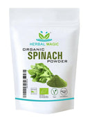 Herbal Magic's Organic Spinach Powder Green Superfood for Smoothies,Juice, Baking Free from Fillers & preservatives of&G Organic Certified (100g (Pack of 1))