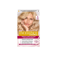 L'Oreal Paris L'Oréal Paris Excellence Crème Permanent Hair Dye, Radiant At-Home Hair Colour with up to 100% Grey Coverage, Pro-Keratin, Up to 8 Weeks of Colour, Colour: 9 Natural Light Blonde