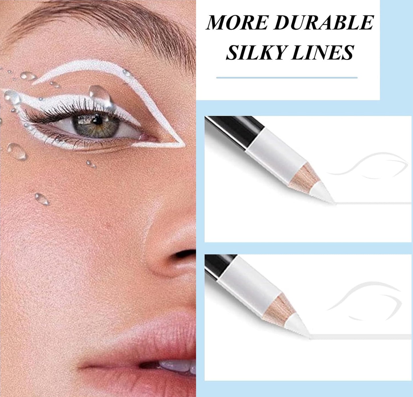 DEJIN White Eye Pencil 12 PCS White Pencil for Skin Marking, White Pencil Eyeliner, White Make up Pencil, White Skin Pencil - For Beginners or Professionals Eye Makeup, With Sharpener