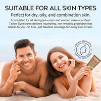 MEITREND Beef Tallow Sunscreen SPF 50,Non Nano Zinc Oxide Sunscreen for Face & Body,Natural Mineral and Tallow Sunscree-n ，UVA/UVB Protection，Zinc Oxide & Beef Tallo-w Sunblock Cream for Outdoor & Beach