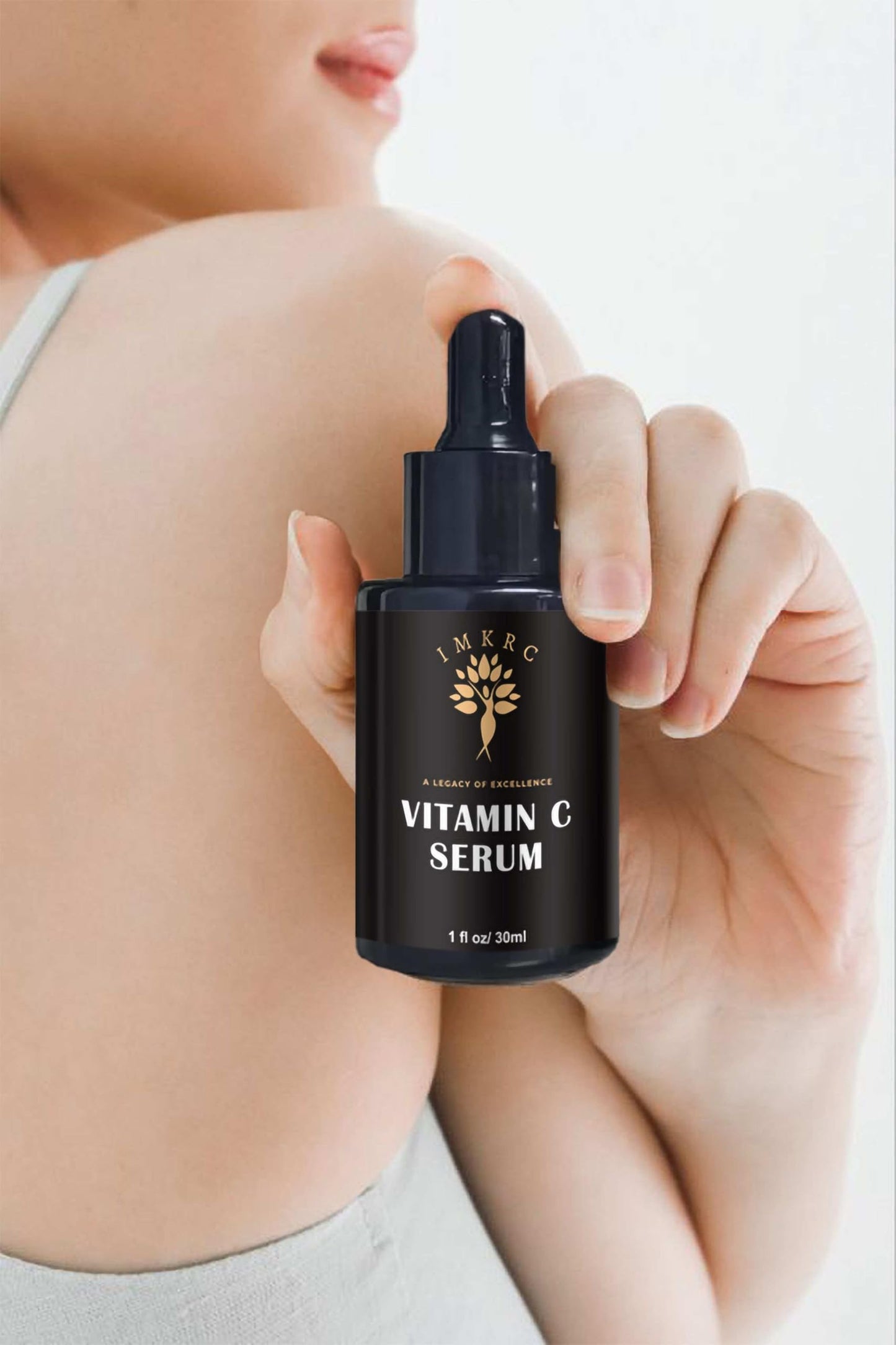 IMKRC Vitamin C Serum, 20% L-Ascorbic Acid, with Hyaluronic Acid, Ferulic Acid, Vitamin E, 30ml